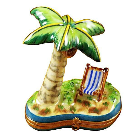 Palm Tree with Chair Limoges Box by Rochard™-Limoges Box-Rochard-Top Notch Gift Shop