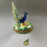 Peacock with Feather Limoges Box by Rochard™-Limoges Box-Rochard-Top Notch Gift Shop