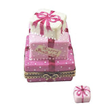 Pink Birthday Cake With Present Limoges Box by Rochard™-Limoges Box-Rochard-Top Notch Gift Shop