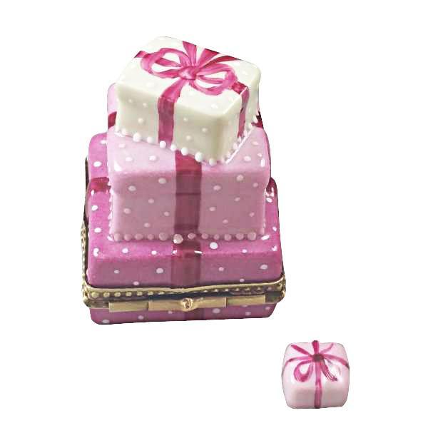 Pink Birthday Cake With Present Limoges Box by Rochard™-Limoges Box-Rochard-Top Notch Gift Shop