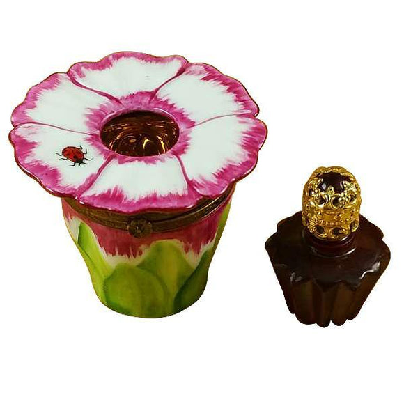 Pink Flower with Perfume Bottle Limoges Box by Rochard™-Limoges Box-Rochard-Top Notch Gift Shop