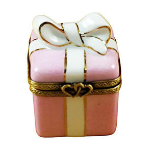 Pink Gift Wrapped Box W/Gold Ribbon Limoges Box by Rochard™-Limoges Box-Rochard-Top Notch Gift Shop