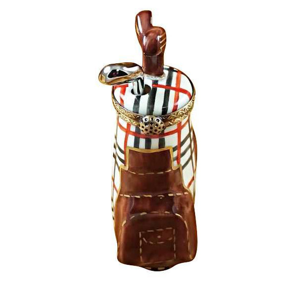 Plaid Golf Bag with Removable Club Limoges Box by Rochard™-Limoges Box-Rochard-Top Notch Gift Shop