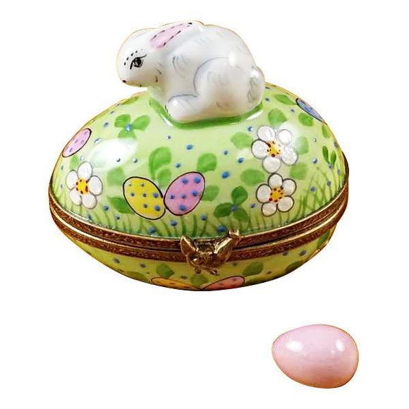 Rabbit On Easter Egg with Egg Limoges Box by Rochard™-Limoges Box-Rochard-Top Notch Gift Shop