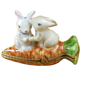 Rabbits On Carrot Limoges Box by Rochard™-Limoges Box-Rochard-Top Notch Gift Shop