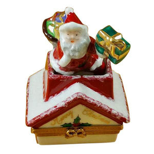 Santa Claus On Roof With Presents Limoges Box by Rochard™-Limoges Box-Rochard-Top Notch Gift Shop