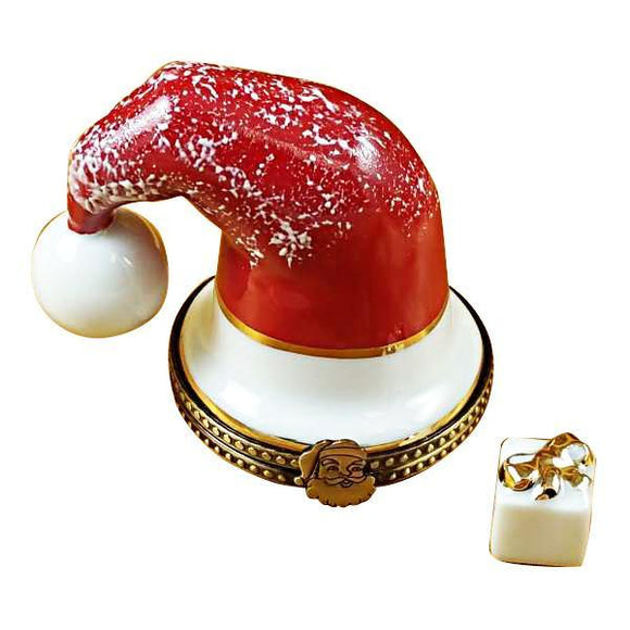 Santa Hat With Present Limoges Box by Rochard™-Limoges Box-Rochard-Top Notch Gift Shop