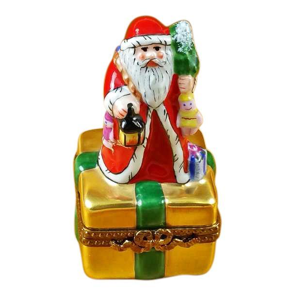 Santa On Box with Gifts & Lantern Limoges Box by Rochard™-Limoges Box-Rochard-Top Notch Gift Shop