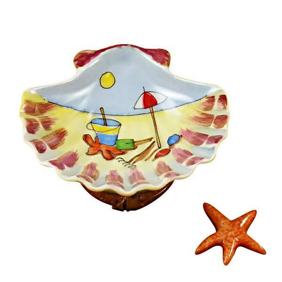 Sea Shell Beach Scene with Starfish Limoges Box by Rochard™-Limoges Box-Rochard-Top Notch Gift Shop