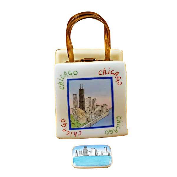 Shopping Bag Chicago Lighthouse Limoges Box by Rochard™-Limoges Box-Rochard-Top Notch Gift Shop