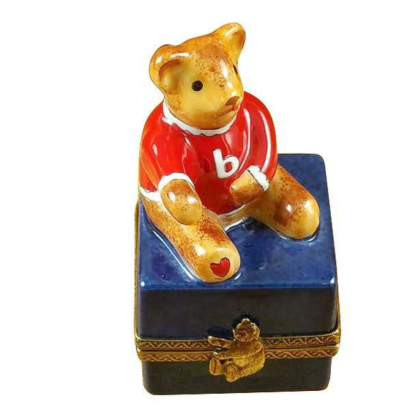 Small Bear On Blue Base Limoges Box by Rochard™-Limoges Box-Rochard-Top Notch Gift Shop