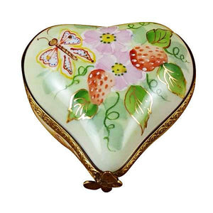 Small Heart with Strawberries Limoges Box by Rochard™-Limoges Box-Rochard-Top Notch Gift Shop