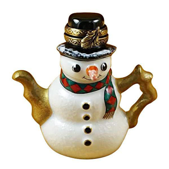 Snowman Teapot Limoges Box by Rochard™-Limoges Box-Rochard-Top Notch Gift Shop