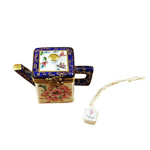 Square Teapot with Blue Spout & Handle Limoges Box by Rochard™-Limoges Box-Rochard-Top Notch Gift Shop