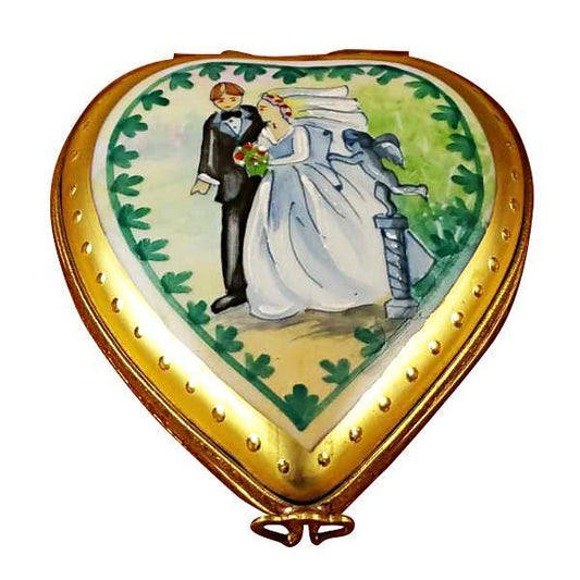 Studio Collection - Heart with Wedding Couple Limoges Box by Rochard™-Limoges Box-Rochard-Top Notch Gift Shop