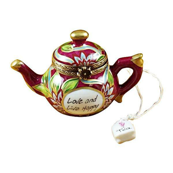 Teapot - Love & Live Happy Limoges Box by Rochard™-Limoges Box-Rochard-Top Notch Gift Shop