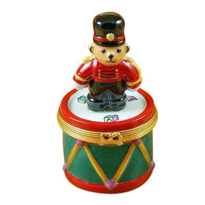 Teddy Bear On Drum Limoges Box by Rochard™-Limoges Box-Rochard-Top Notch Gift Shop