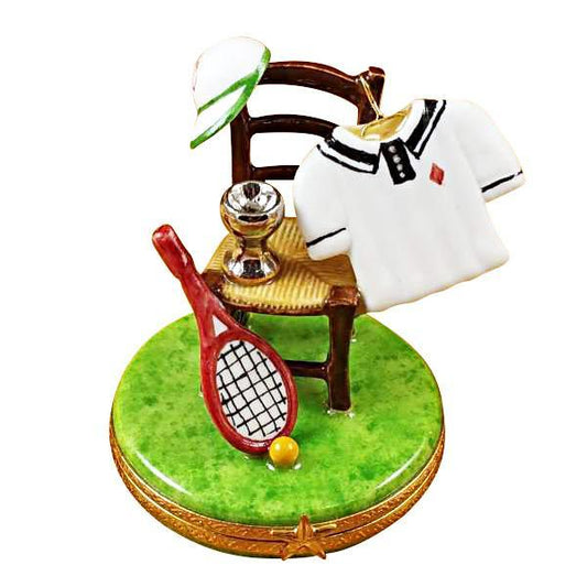 Tennis Chair W/Racquet/Ball/Shirt Limoges Box by Rochard™-Limoges Box-Rochard-Top Notch Gift Shop