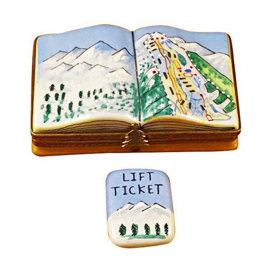 Trail Map with Removable Lift Ticket Limoges Box by Rochard™-Limoges Box-Rochard-Top Notch Gift Shop