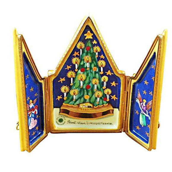 Triptych Christmas Tree Limoges Box by Rochard™-Limoges Box-Rochard-Top Notch Gift Shop