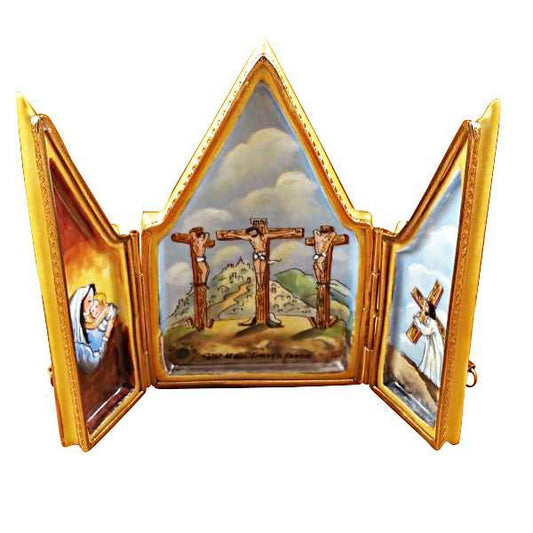 Triptych Crucifix Limoges Box by Rochard™-Limoges Box-Rochard-Top Notch Gift Shop