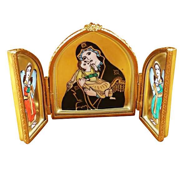 Triptych With Madonna & Jesus Limoges Box by Rochard™-Limoges Box-Rochard-Top Notch Gift Shop