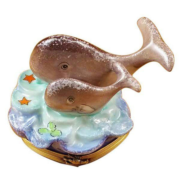 Whale With Baby Limoges Box by Rochard™-Limoges Box-Rochard-Top Notch Gift Shop