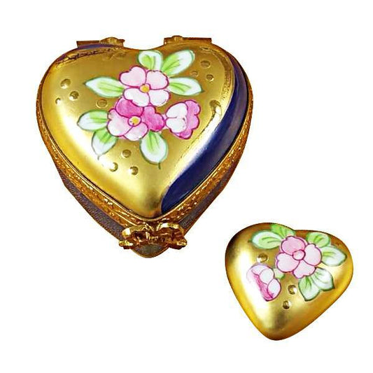 Wild Rose Heart with Mini Heart Limoges Box by Rochard™-Limoges Box-Rochard-Top Notch Gift Shop