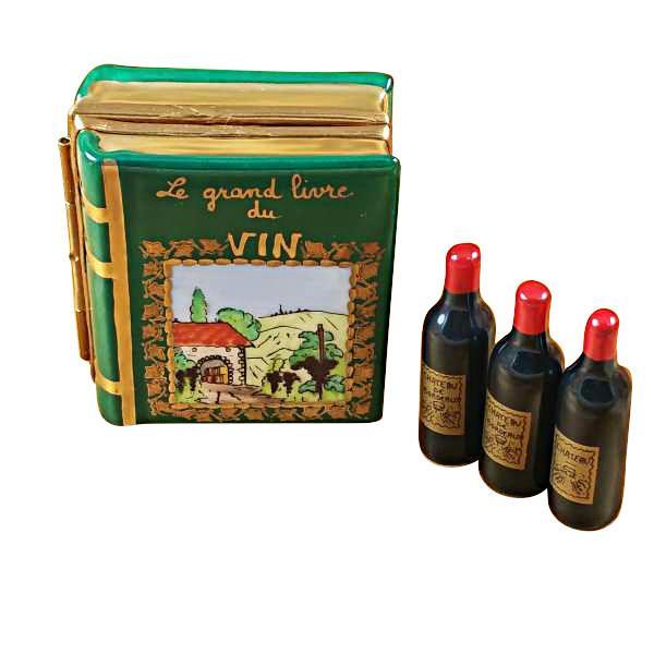 Wine Book with Three Bottles Limoges Box by Rochard™-Limoges Box-Rochard-Top Notch Gift Shop