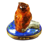 Wise Owl On Blue Base Limoges Box by Rochard™-Limoges Box-Rochard-Top Notch Gift Shop