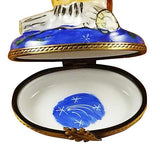 Wise Owl On Blue Base Limoges Box by Rochard™-Limoges Box-Rochard-Top Notch Gift Shop