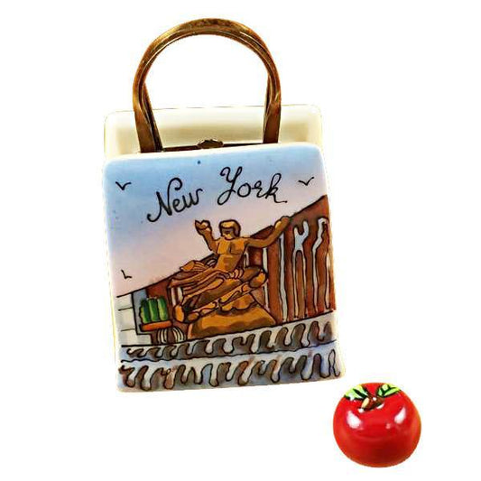 Rockefeller Shopping Bag With Apple Limoges Box by Rochard™-Limoges Box-Rochard-Top Notch Gift Shop