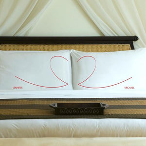 Romantic Red Couples Heartstrings Personalized Pillow Case Set-Pillow Case-JDS Marketing-Top Notch Gift Shop