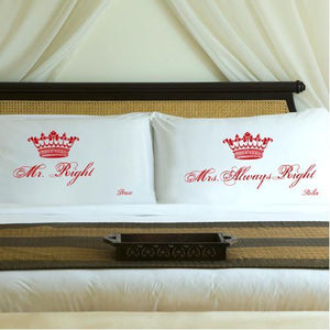 Romantic Red Couples Royal Correctness Personalized Pillow Case Set-Pillow Case-JDS Marketing-Top Notch Gift Shop