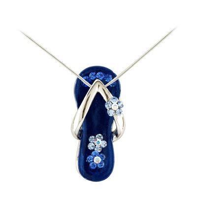 Flip Flop Necklace Royal Blue/Silver-Necklace-Sandals For Your Neck-Top Notch Gift Shop