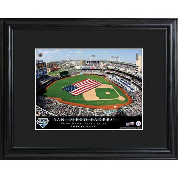 San Diego Padres Personalized Ballpark Print with Matted Frame-Print-JDS Marketing-Top Notch Gift Shop