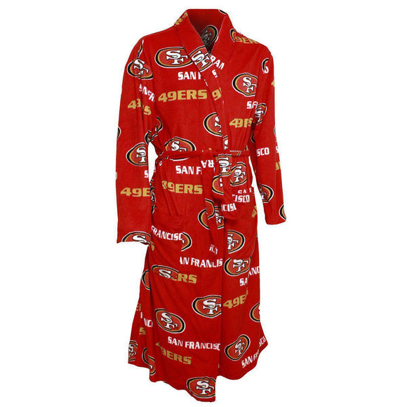 San Francisco 49ers Facade Microfleece Bathrobe in Red-Bathrobe-Concepts Sport-Top Notch Gift Shop