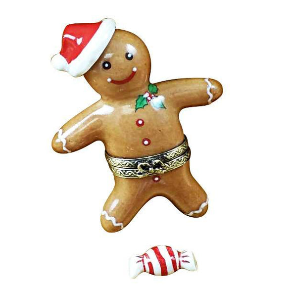 Santa Gingerbread Man and Peppermint Candy Limoges Box by Rochard™-Limoges Box-Rochard-Top Notch Gift Shop