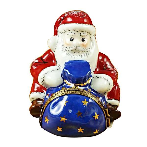 Santa Sitting With Gift Bag Limoges Box by Rochard™-Limoges Box-Rochard-Top Notch Gift Shop