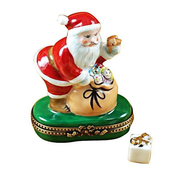 Santa With Gift Bag Limoges Box by Rochard™-Limoges Box-Rochard-Top Notch Gift Shop