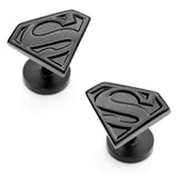 Satin Black Superman Shield Cufflinks-Cufflinks-Cufflinks, Inc.-Top Notch Gift Shop