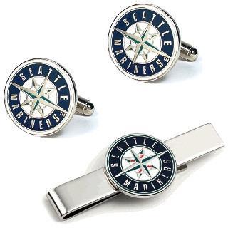 Seattle Mariners Cufflinks and Tie Bar Gift Set-Cufflinks-Cufflinks, Inc.-Top Notch Gift Shop