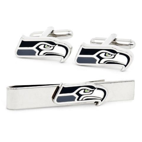 Seattle Seahawks Cufflinks and Tie Bar Gift Set-Cufflinks-Cufflinks, Inc.-Top Notch Gift Shop