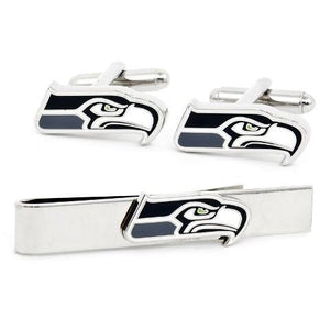 Seattle Seahawks Cufflinks and Tie Bar Gift Set-Cufflinks-Cufflinks, Inc.-Top Notch Gift Shop