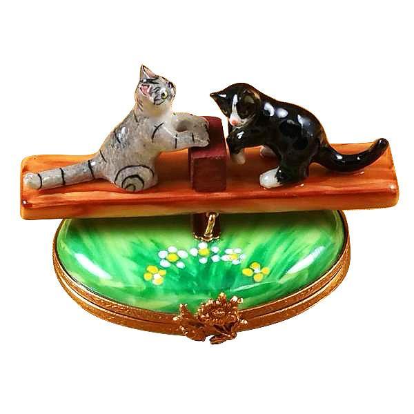 See Saw Cats Limoges Box by Rochard™-Limoges Box-Rochard-Top Notch Gift Shop