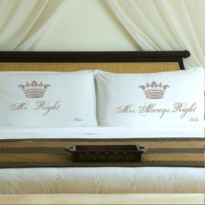 Shimmering Sand Couples Royal Correctness Personalized Pillow Case Set-Pillow Case-JDS Marketing-Top Notch Gift Shop