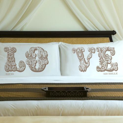 Shimmering Sand LOVE Connection Couples Personalized Pillow Case Set-Pillow Case-JDS Marketing-Top Notch Gift Shop