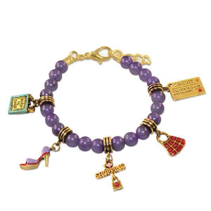 Shopper Mom Charm Bracelet in Gold-Bracelet-Whimsical Gifts-Top Notch Gift Shop