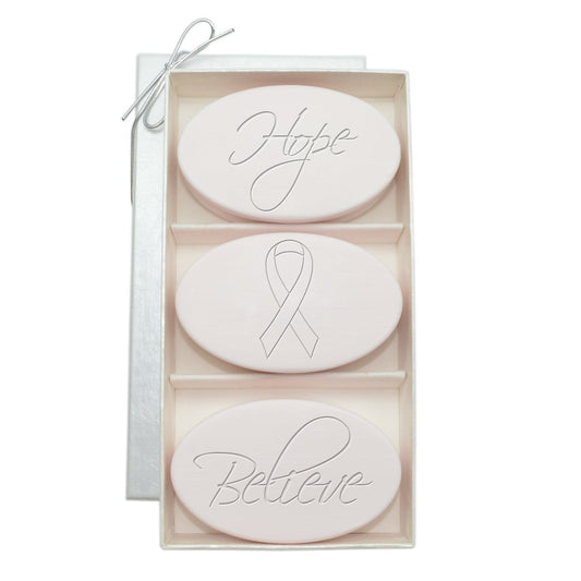 Hope Believe Breast Cancer Awareness Carved Soap Trio-Spa-Carved Solutions-Top Notch Gift Shop