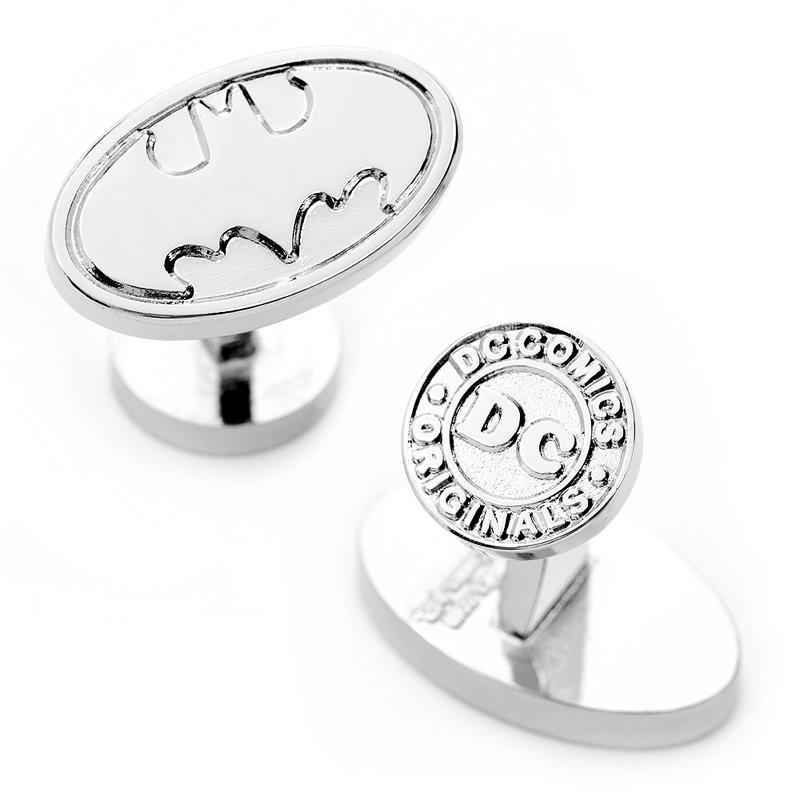 Silver Batman Logo Cufflinks-Cufflinks-Cufflinks, Inc.-Top Notch Gift Shop